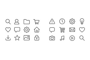 Variety of minimalist line icons, a Technology Illustration by ZinetroN