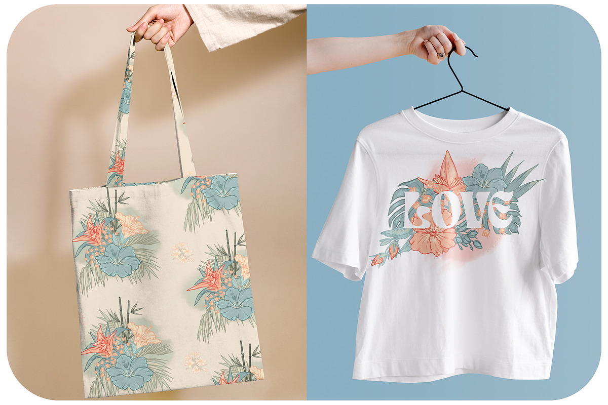 Vintage Tropical Floral Bundle, an Object Graphic by Phosphorus Design Co. (Photo 6 of 8)