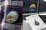 64 Retro Camping badges, a Branding & Logo Template by DGIM studio (Thumbnail 6 of 7)