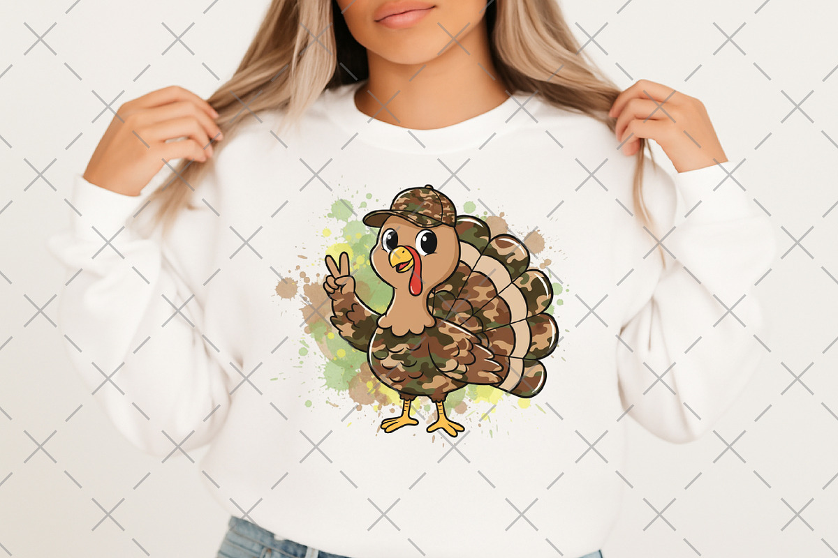 Boy Fall Camo Turkey Thanksgiving, an Illustration by Craft Nest (Photo 3 of 6)