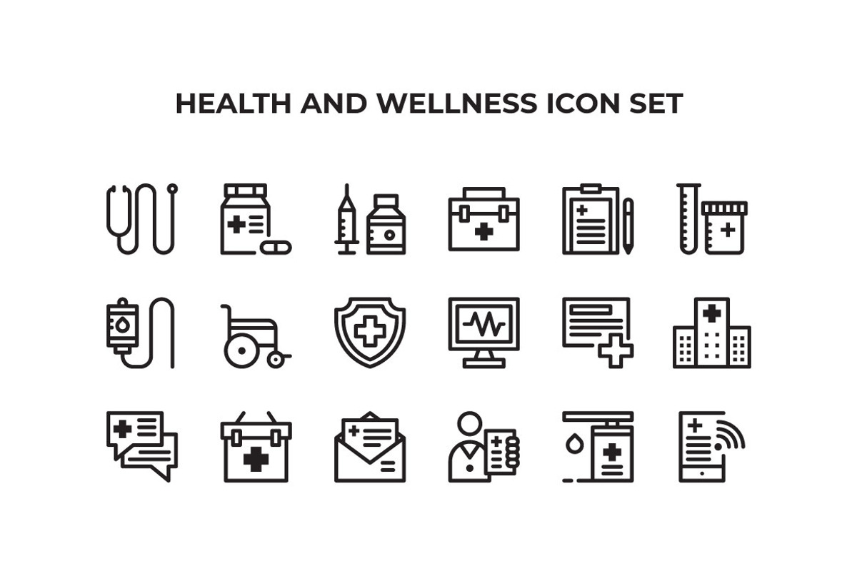 Health And Medical Icon Set, an Outline Icon by Mightyfire (Photo 1 of 2)
