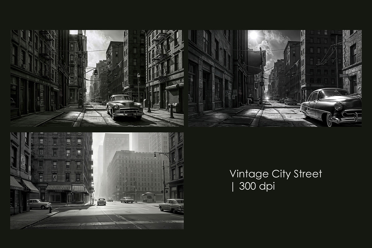 Vintage City Street, a Transportation Illustration by StockVerse Creative (Photo 1 of 4)