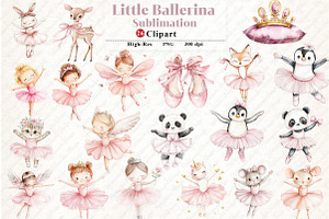 Watercolor Little Ballerina Clipart, an Illustration by Watercolor design