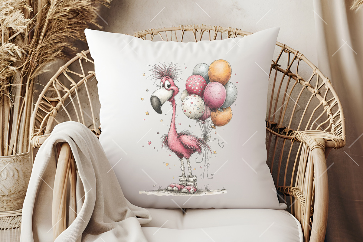 Whimsical Summer Flamingo Clipart, an Illustration by OK Design (Photo 6 of 6)