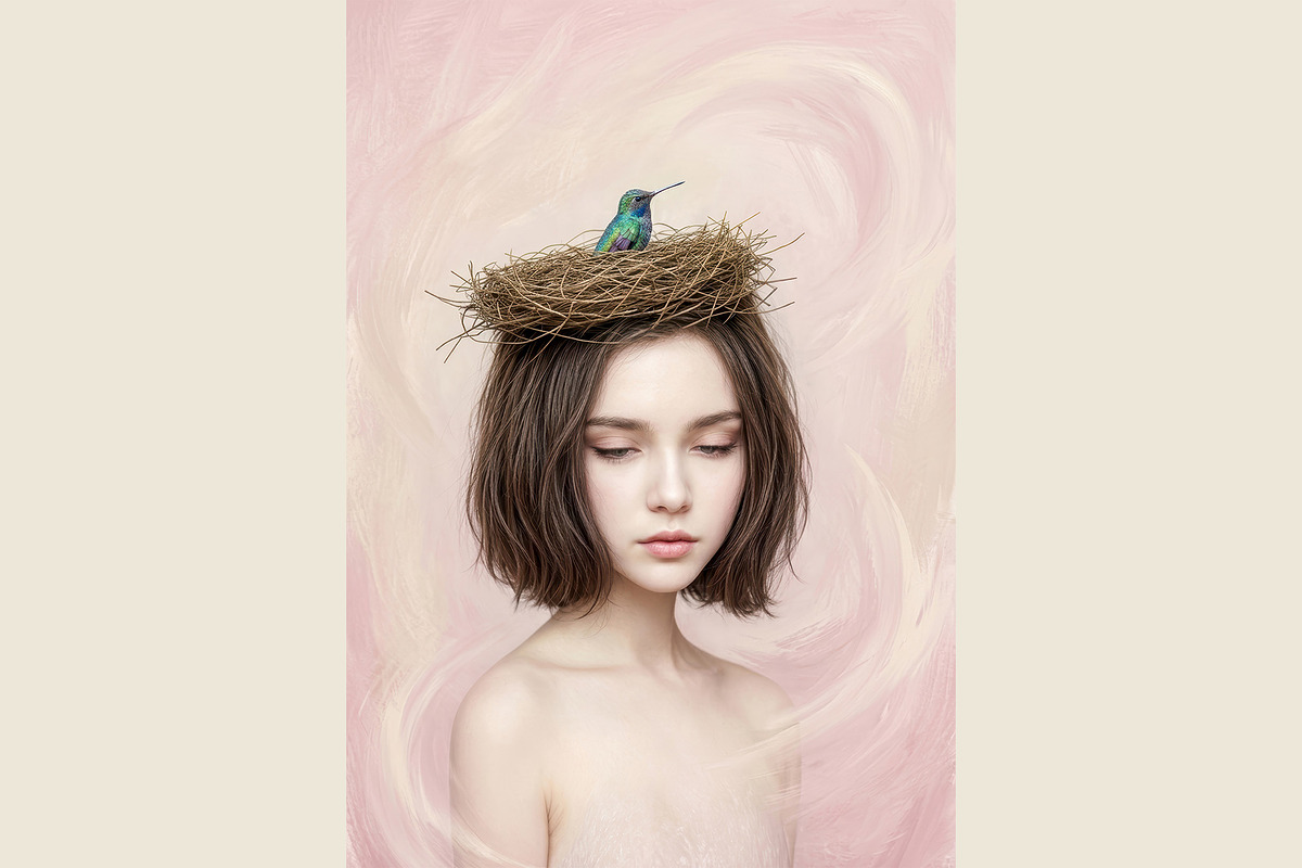 Surreal Bird Nest Portrait, a Person Illustration by StockVerse Creative (Photo 2 of 4)