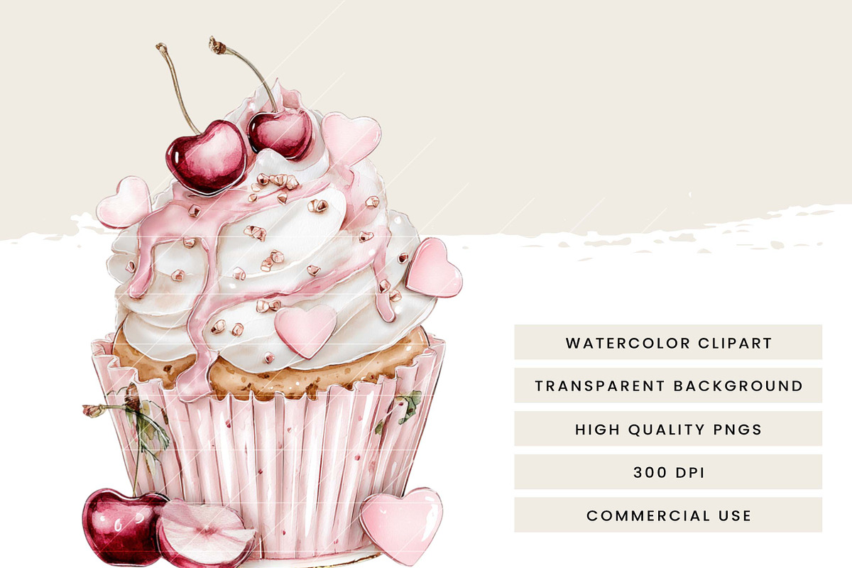 Watercolor Romantic Clipart Bundle, an Object Illustration by Design Scotch (Photo 6 of 10)