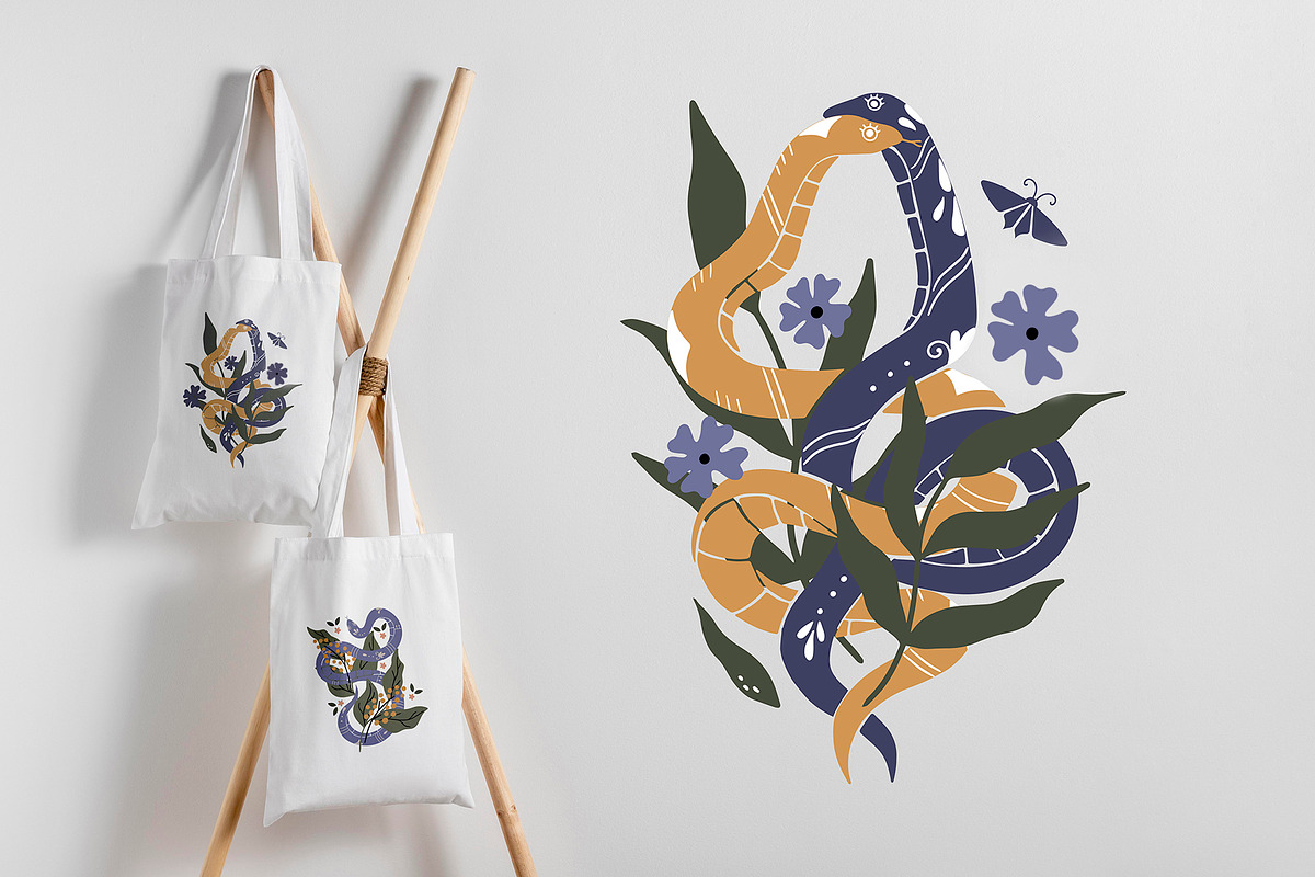 Modern snakes & Floral set., an Object Graphic by Alona Savchuk (Photo 11 of 14)