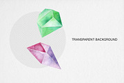 Watercolor Crystals Clipart, an Illustration by MilanaDesignShop (Thumbnail 3 of 4)