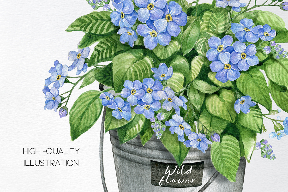 Watercolor flower shop truck cart, an Object Illustration by yana.fefelova (Photo 4 of 6)