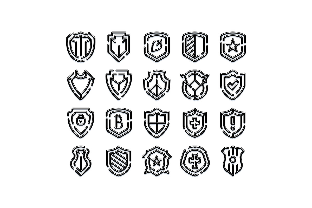 Shield icons vector set providing, an Object Graphic by pikepicture (Photo 1 of 3)