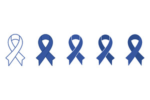 Blue awareness ribbon illustration