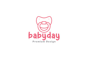 Baby Pacifier Lines Logo Symbol