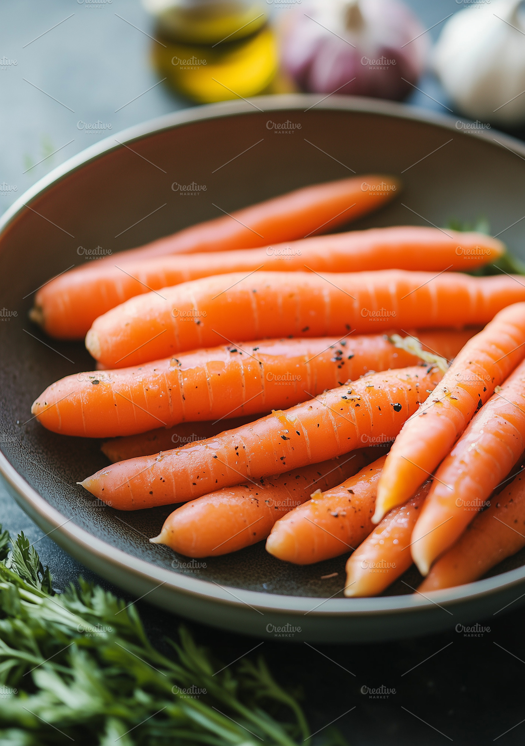 Fresh carrots with pepper in ceramic, a Food & Drink Photo by MistyDay
