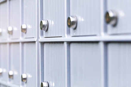 Metal mailboxes and lock, a Business Photo by vmargineanu