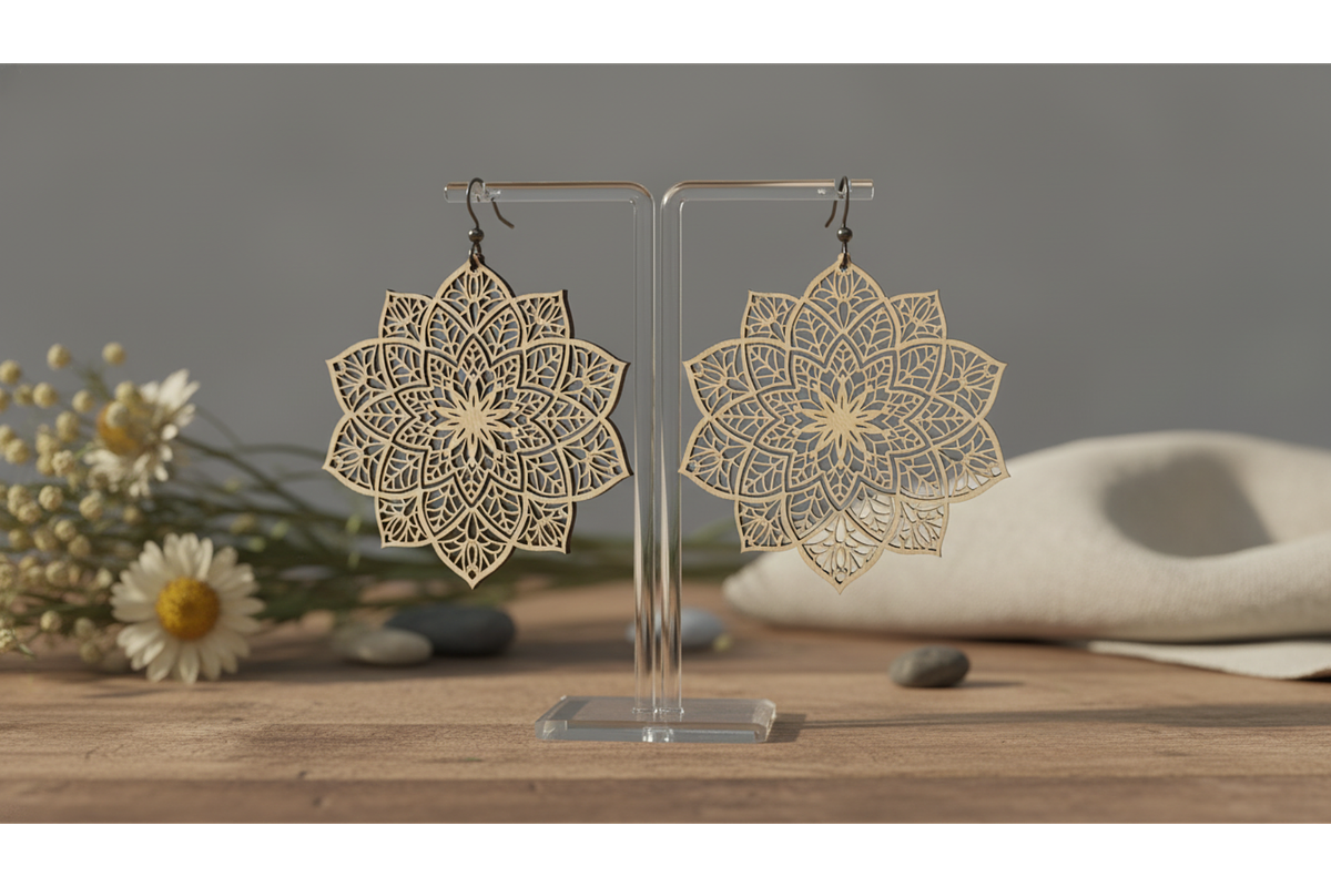 Flower Art Earring Designs, a Graphic by musafir_fashion (Photo 11 of 11)