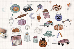 Cute Halloween Clipart Kit