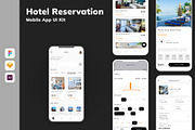 Hotel Reservation Mobile App UI Kit, an UI Kit Template by uicube (Thumbnail 1 of 2)