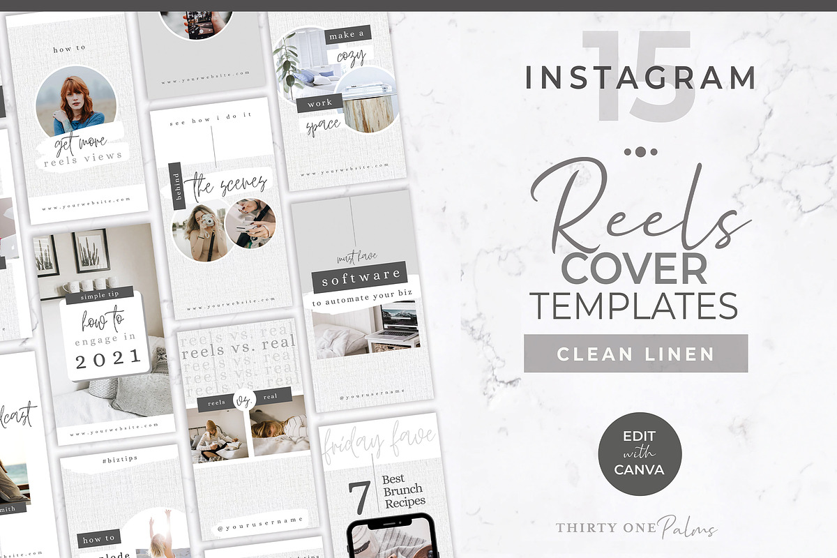 Instagram Reels Covers for Canva, a Social Media Template by Thirty One Palms Studio (Photo 1 of 6)