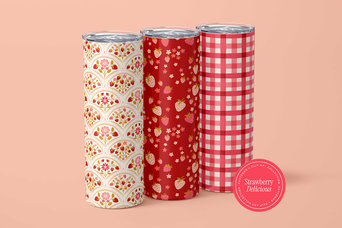 Strawberry Patterns & Clip Art, a Pattern Graphic by Eclectic Anthology (Photo 6 of 12)