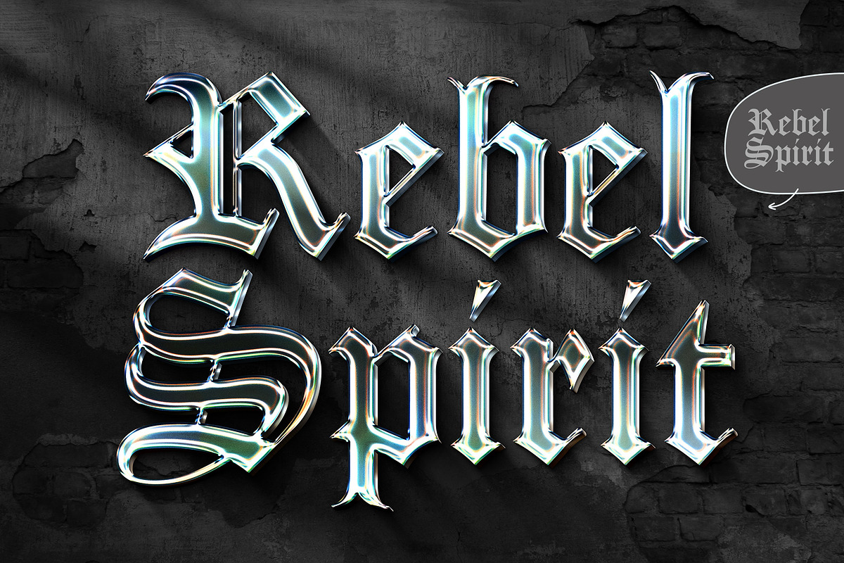 Gothic Chrome Text Effects, a Layer Style Add-On by Andrew Skoch Design (Photo 7 of 8)