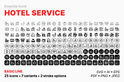 Hotel services icons (Line), an Outline Icon by Totto House (Thumbnail 2 of 3)