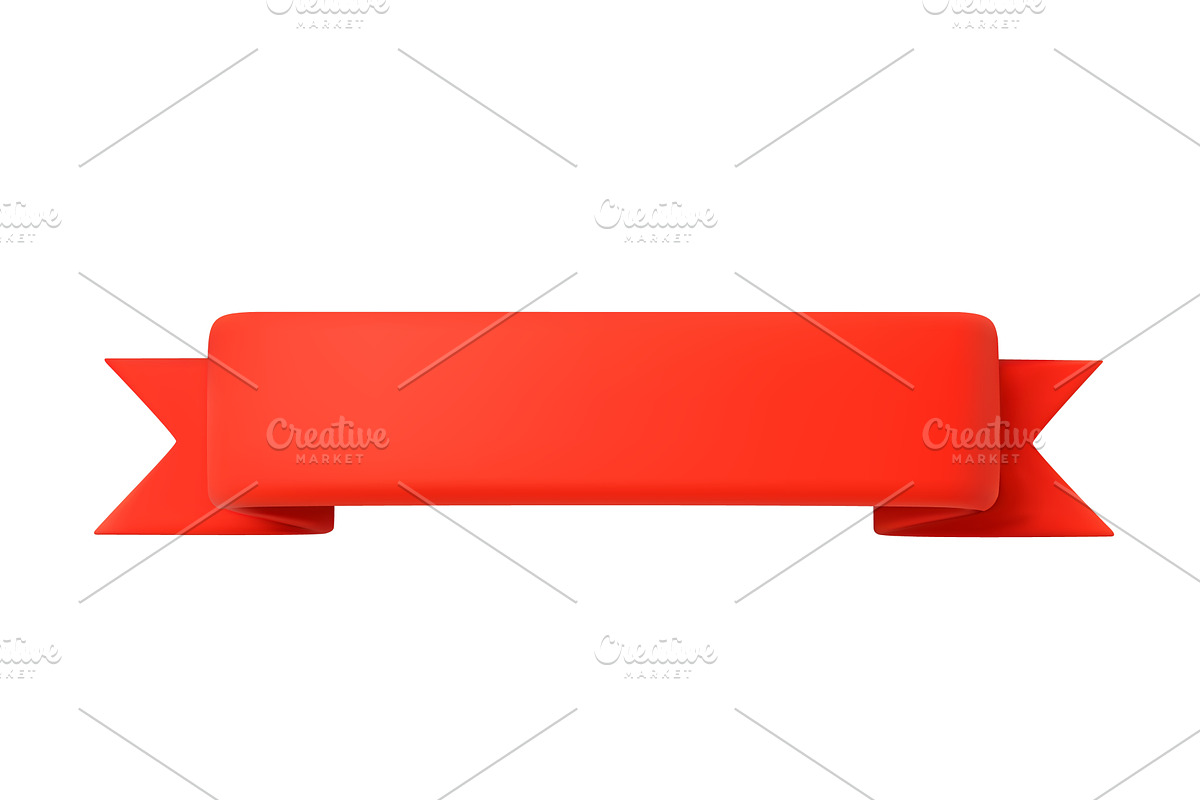 3d Red Ribbon isolated on white, an Object Illustration by ModVector