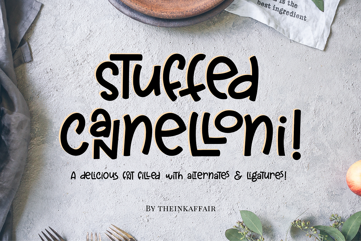 Stuffed Cannelloni Font