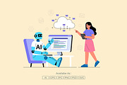 AI Robot Coding with Human Manager, a Technology Illustration by Partikusi Design (Thumbnail 2 of 3)
