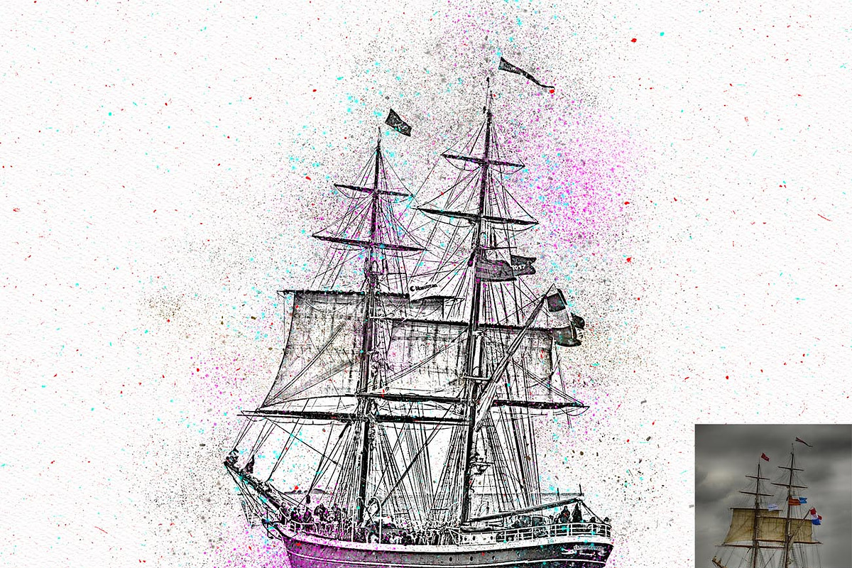 Grunge Spray Art Photoshop Action, an Action Add-On by Studio Retouch (Photo 10 of 18)