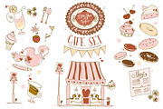 Hand-drawn Cafe Set - FREE Patterns, a Food Illustration by Nat (Thumbnail 1 of 3)