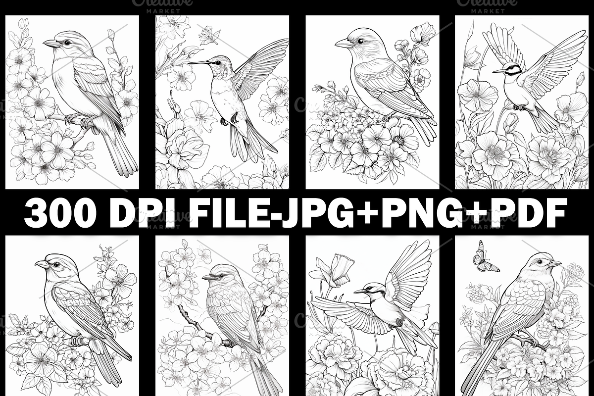 Bird And Flower Coloring Pages Adult, a Stationery Template by Design Station (Photo 2 of 4)