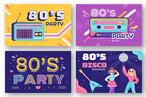 80s Disco Party Illustration