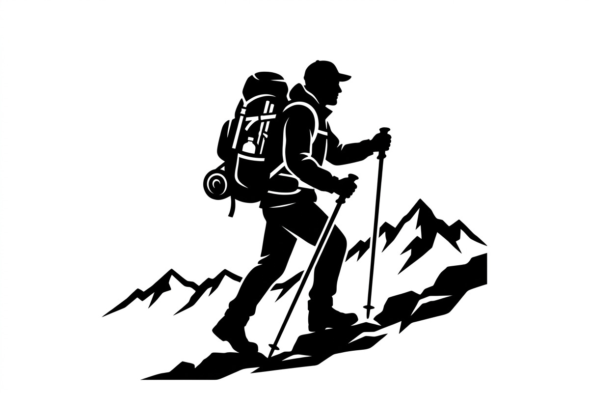 50 Hiking Silhouette Bundle, a Person Illustration by Amazin_art (Photo 9 of 14)