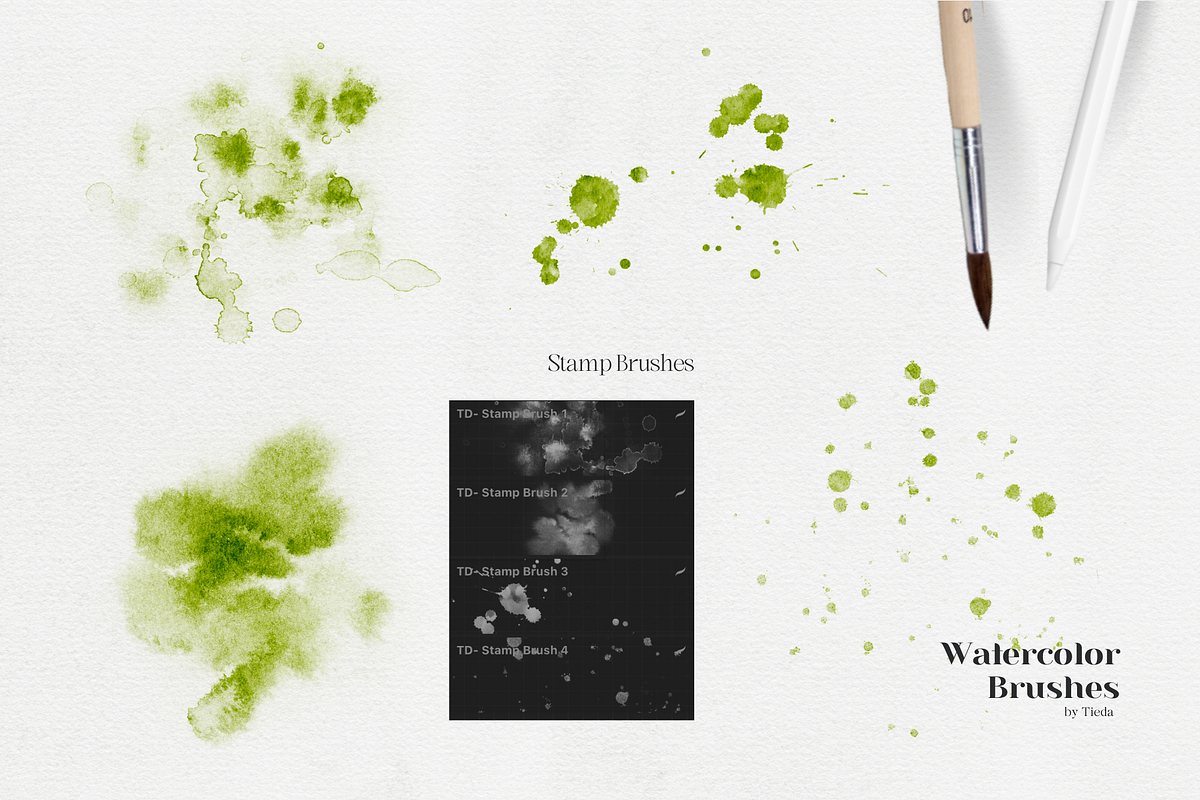 Procreate Watercolor Brushes Set, a Brush Add-On by Balada Digital Art (Photo 4 of 12)