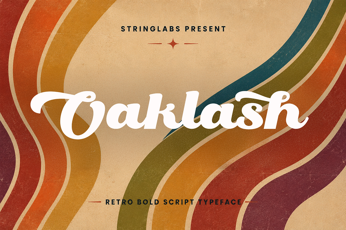 Oaklash - Retro Bold Script Font, a Script Font by StringLabs (Photo 1 of 6)
