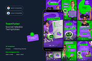 ToonTutor: 3D Educational Social Kit, a Social Media Template by Sooni Gaad (Thumbnail 1 of 10)