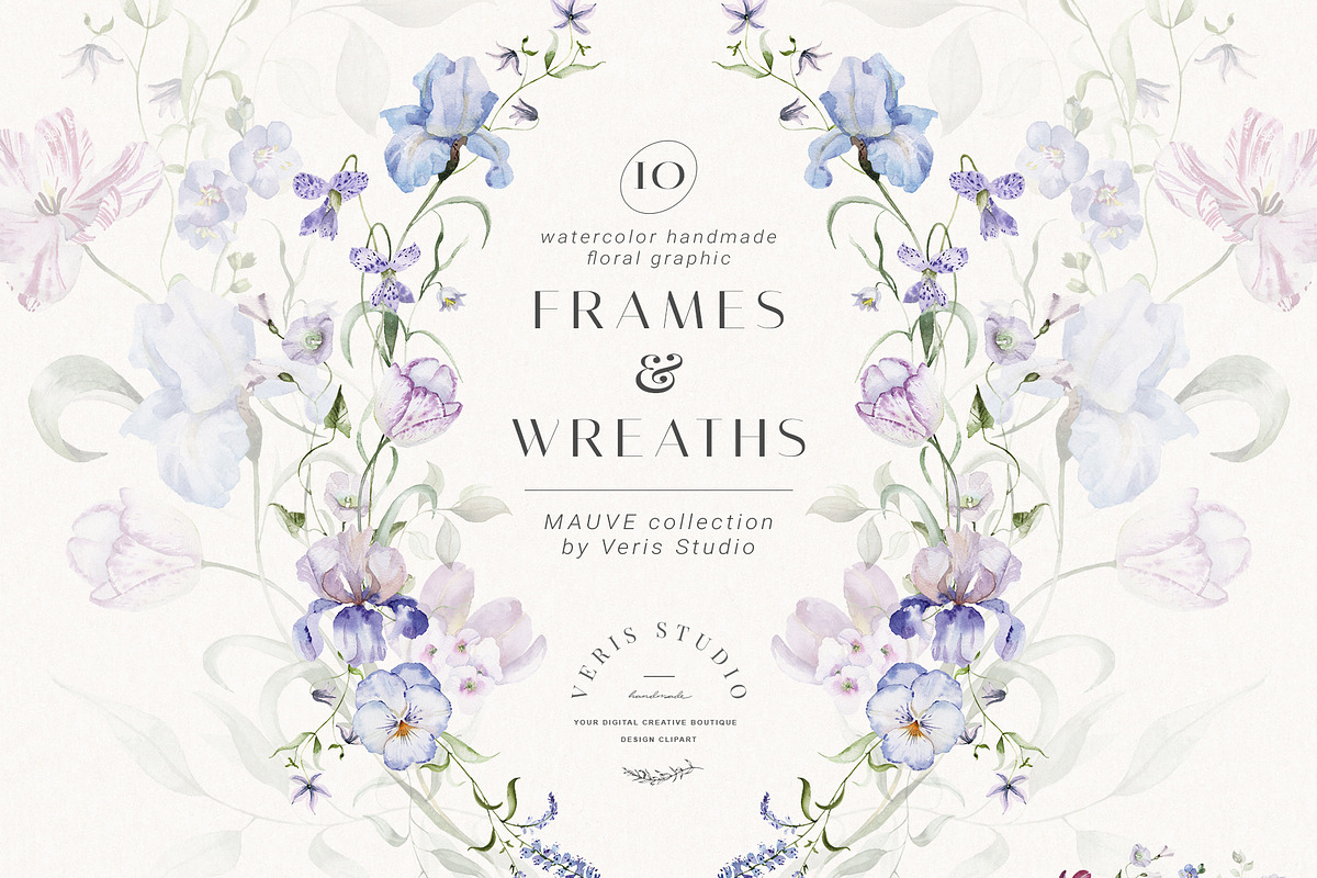 Mauve - Iris Floral Flower Design, a Decorative Illustration by Veris Studio (Photo 7 of 17)