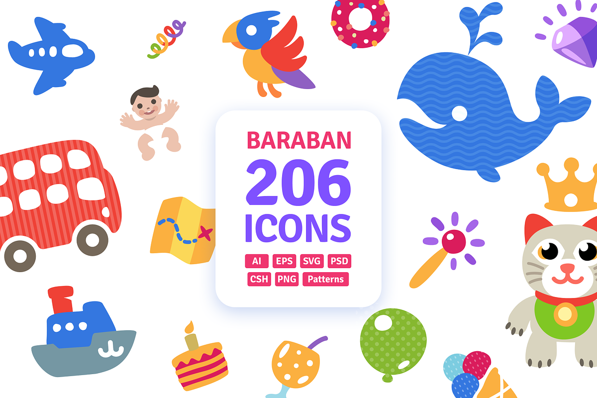 206 Baraban Flat & Solid icons, an Icon by Icojam store (Photo 1 of 4)
