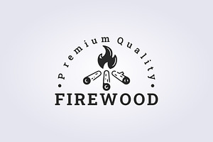 vintage of firewood and bonfire logo, a Branding & Logo Template by Lodzrov
