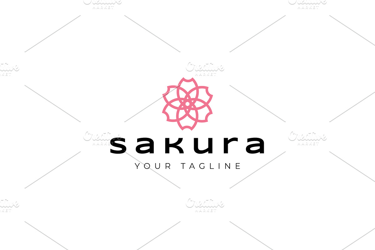Sakura icon template illustration, a Branding & Logo Template by Dyn Studio (Photo 1 of 2)
