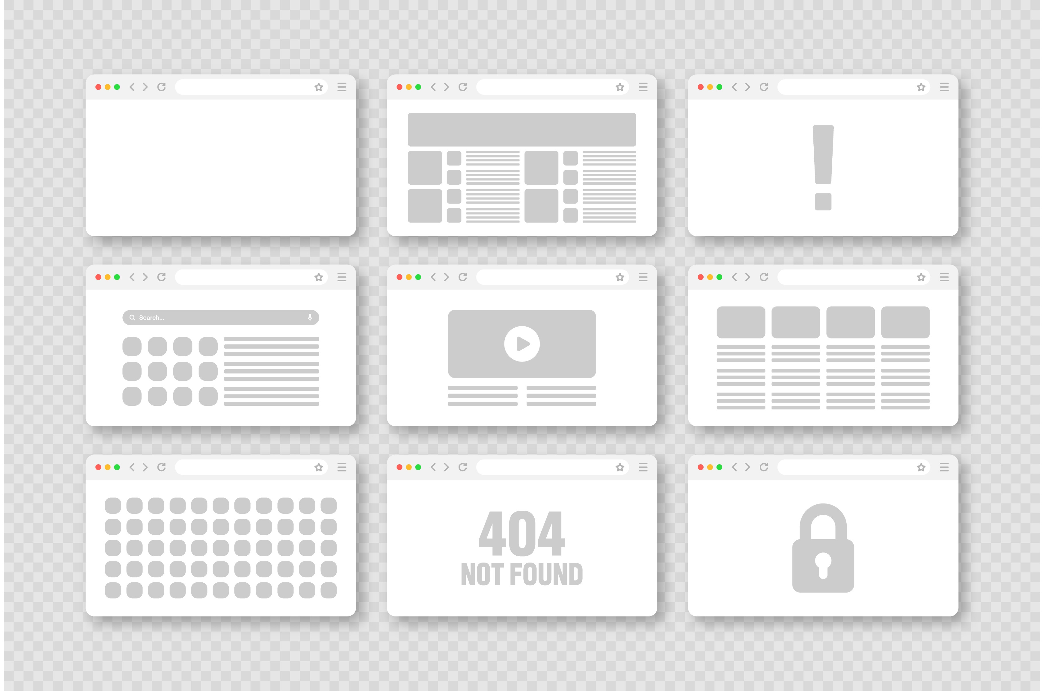 Web browser window, pages layout, a Technology Illustration by 32pixels