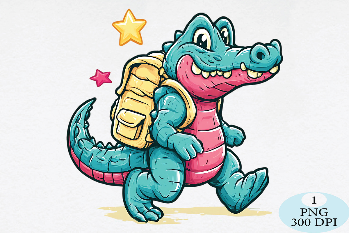Back To School Later Gator PNG, a Seasonal Illustration by Daily.Designs (Photo 1 of 5)