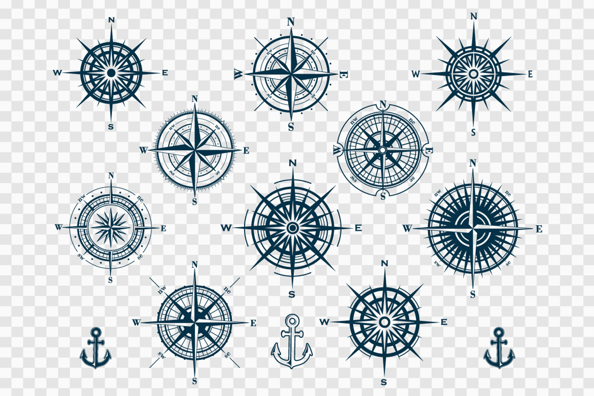 Vector Set of Compass Roses, an Object Illustration by MSA-Graphics (Photo 2 of 5)