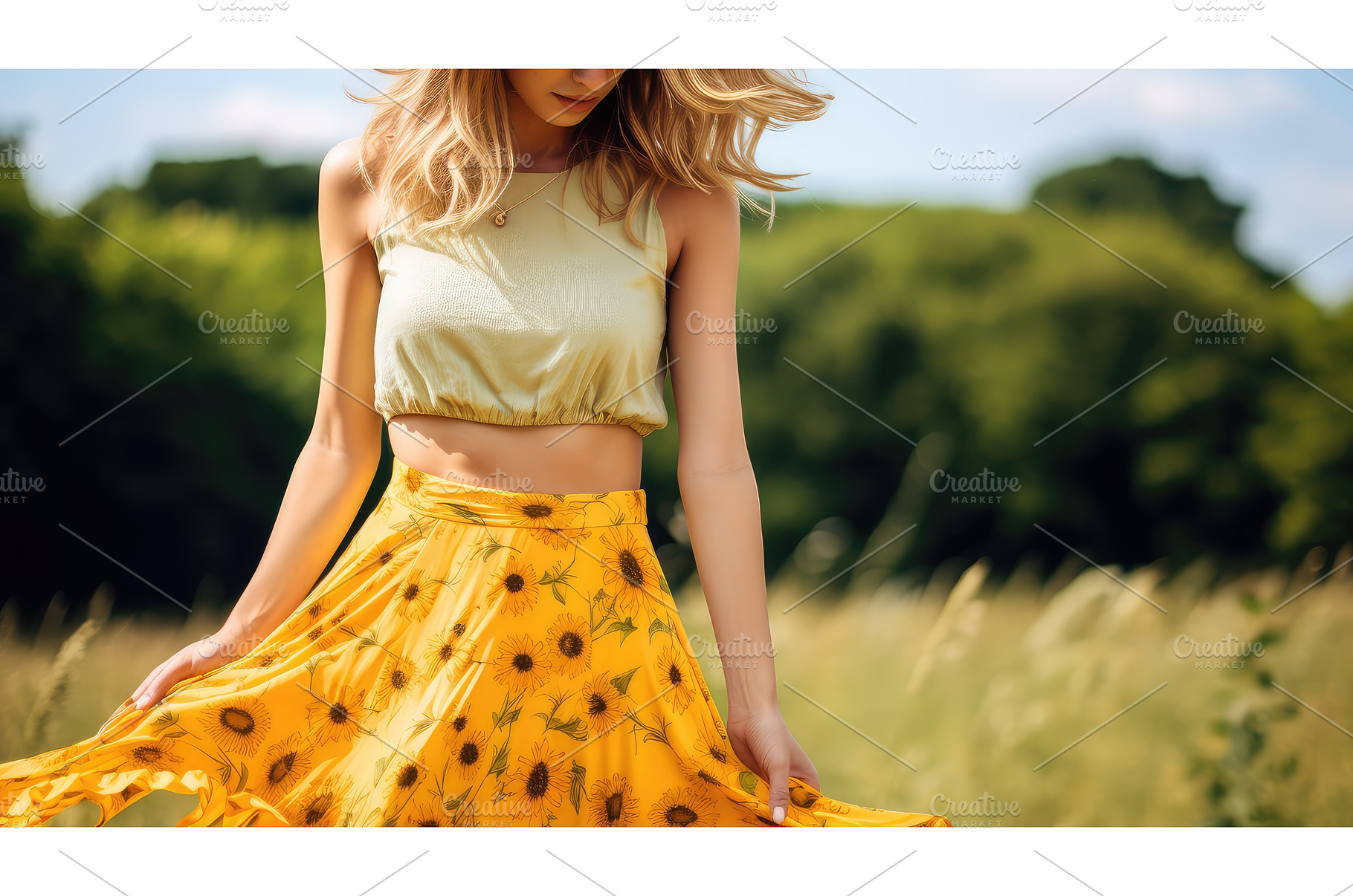daisies yellow floral pattern ai, a Beauty & Fashion Photo by pikepicture