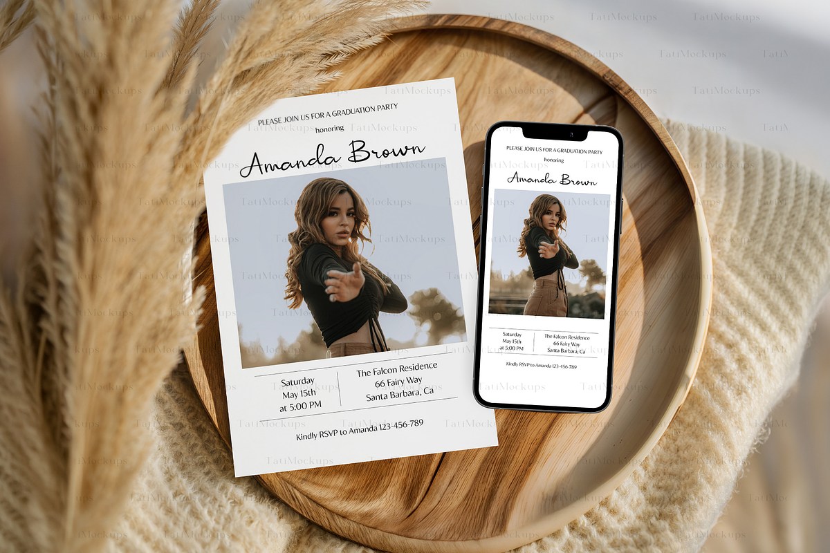 Neutral Card and Phone Mockup, an Advertising Mockup by TatiMockup (Photo 3 of 3)