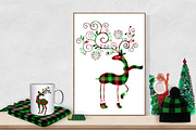Christmas Buffalo Plaid Deer/Forest, an Animal Illustration by FrankiesDaughtersDesign (Thumbnail 4 of 4)