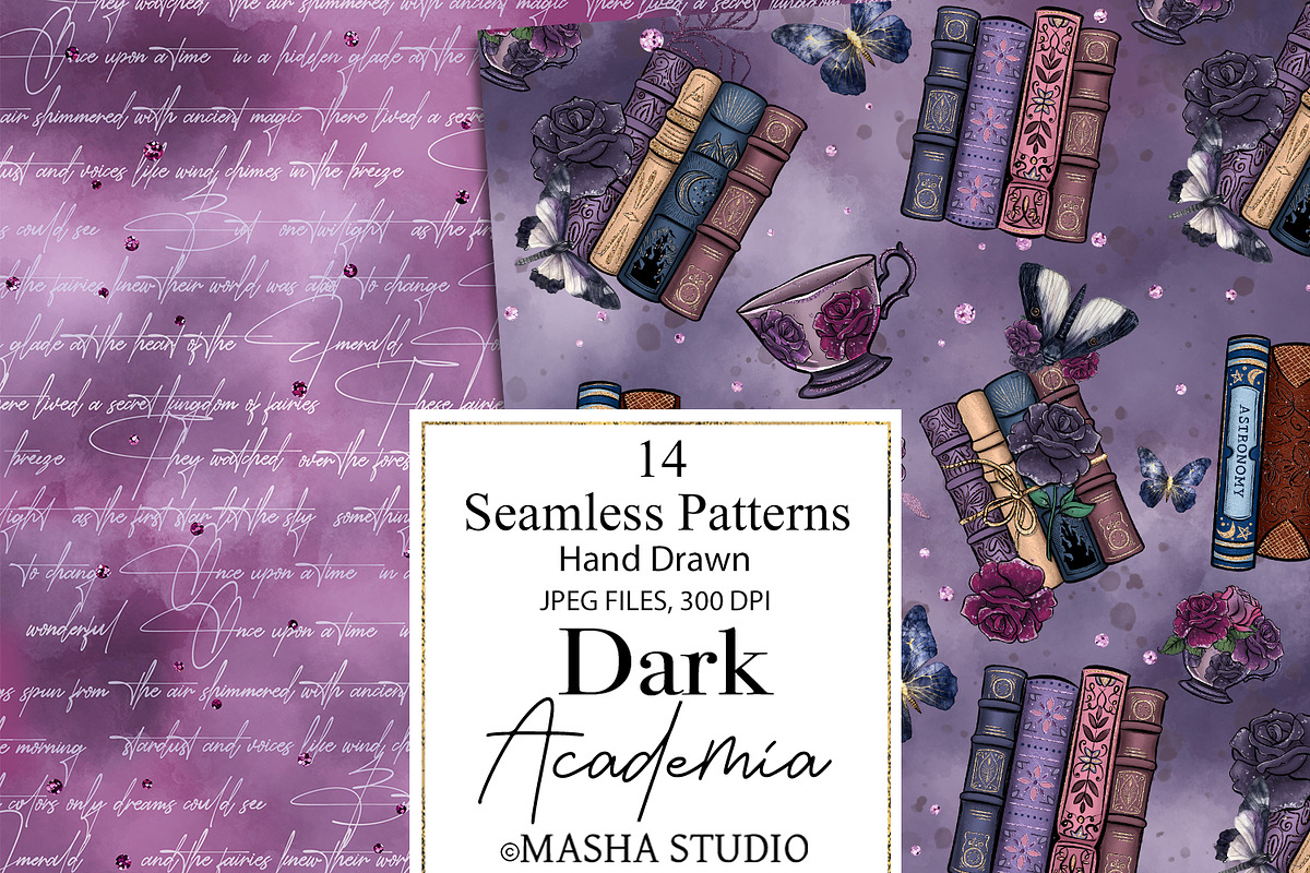 Dark Academia Seamless Paper Pack, a Pattern Graphic by Masha  Studio (Photo 5 of 8)