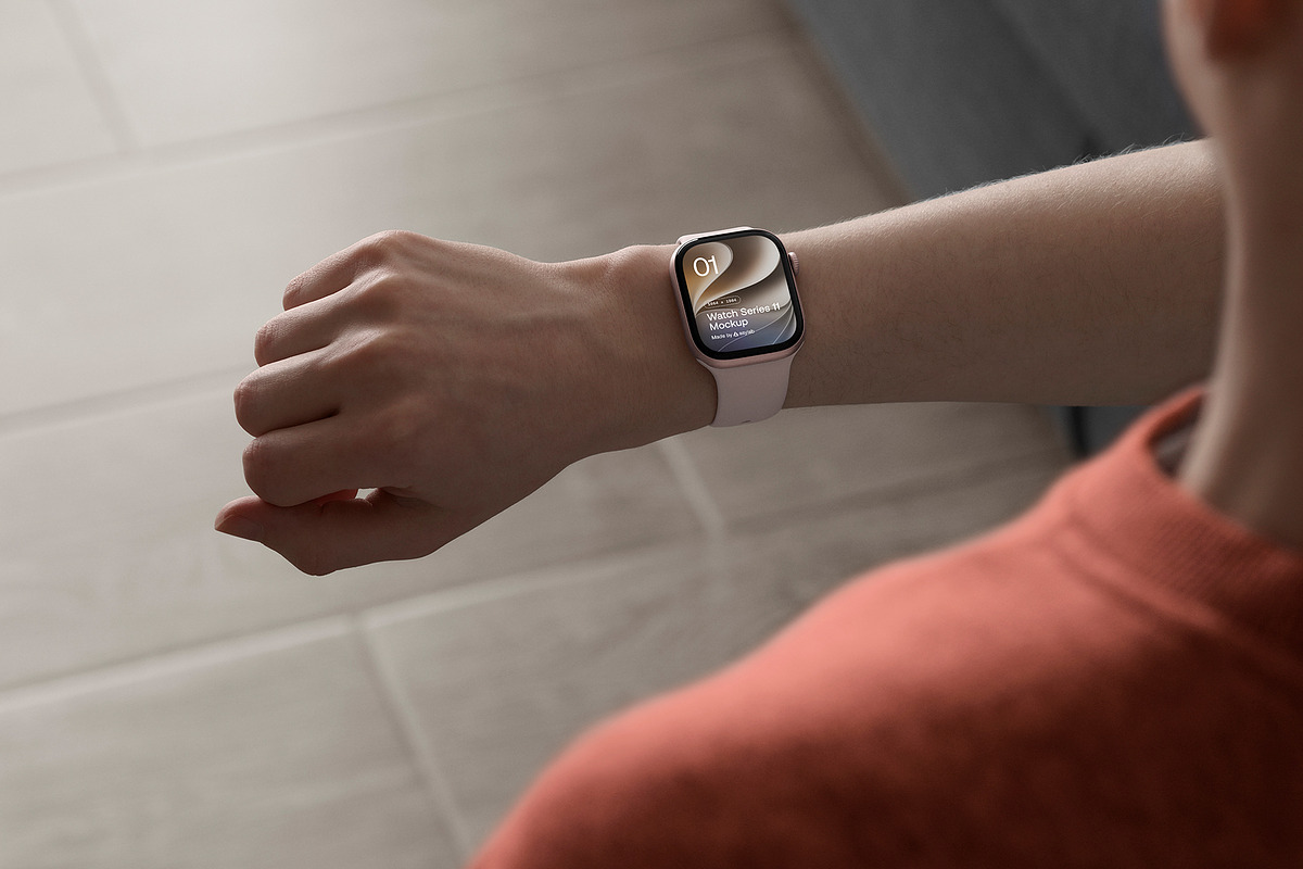 24 Watch Series 11 in Hand Mockups, a Wearable Device Mockup by Asylab (Photo 99 of 107)