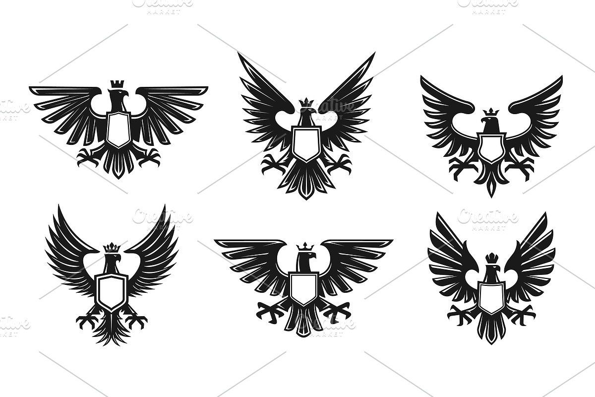 Royal heraldic eagle icons, a Decorative Illustration by Vector Tradition (Photo 3 of 3)