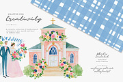 watercolor wedding clipart set, a Decorative Illustration by Patishop Art (Thumbnail 7 of 9)